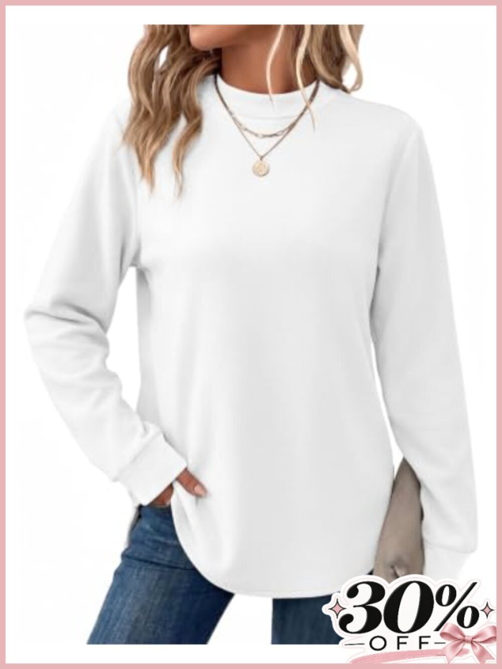 Mock Neck Sweatshirt Long Sleeve Pullover Top Women Fall Casual